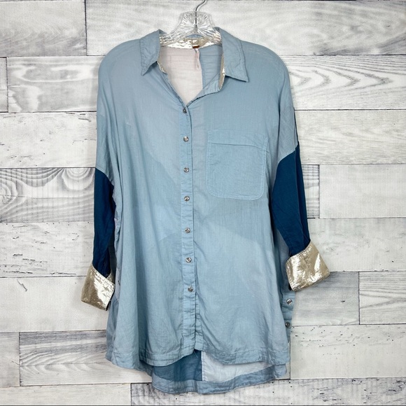 Free People Rainbow Rays Button Down - Picture 2 of 6